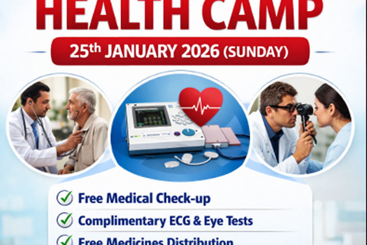 Upcoming Health Camp on 25th Jan 2026